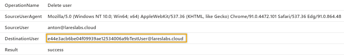 Sentinel - Delete user operations