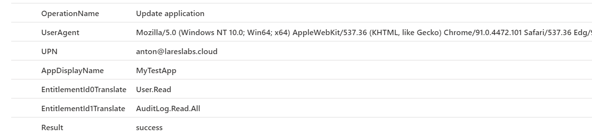 Sentinel - Application permission assignments