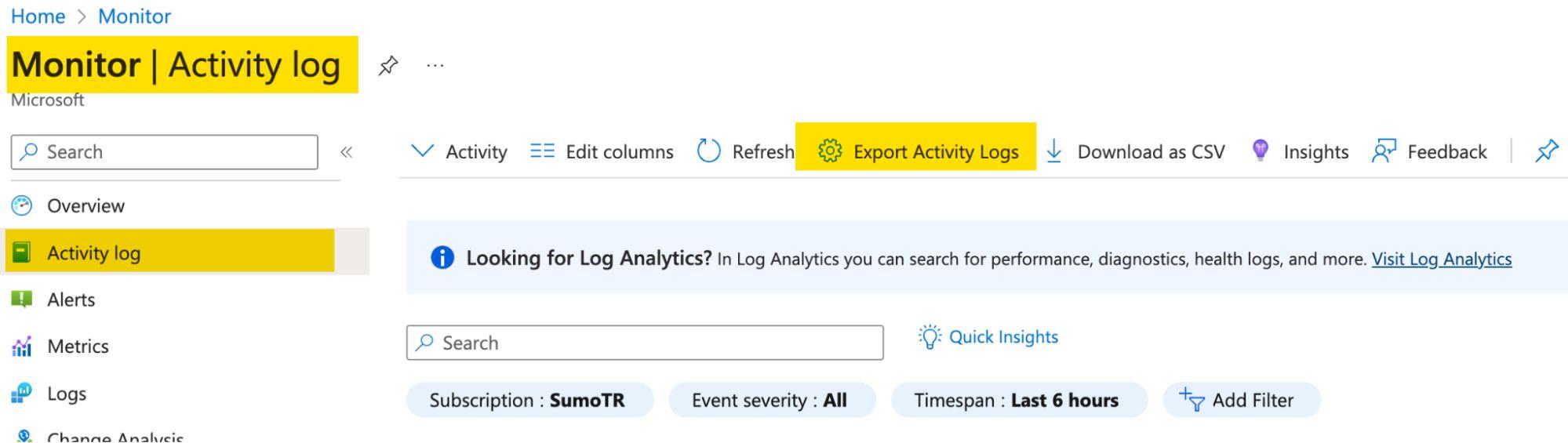 Azure Activity log VM run command event