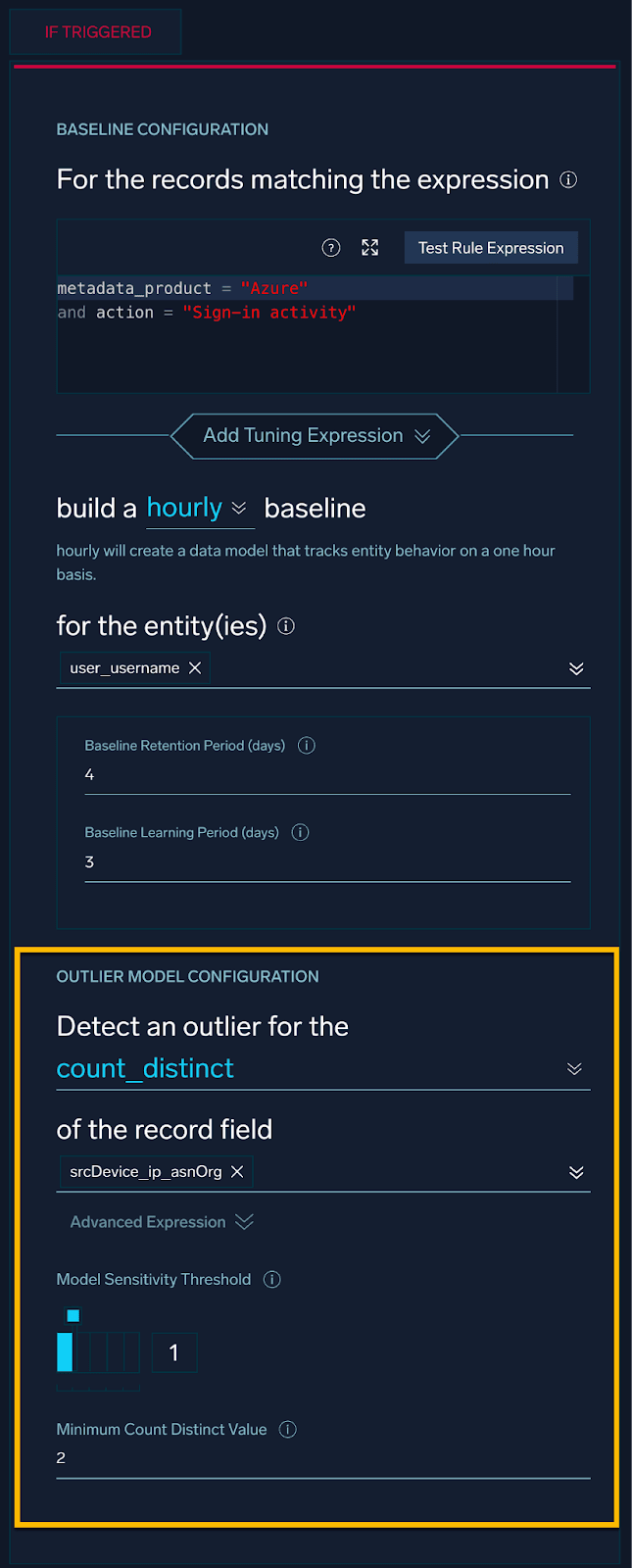 Outlier rule for ASN counts
