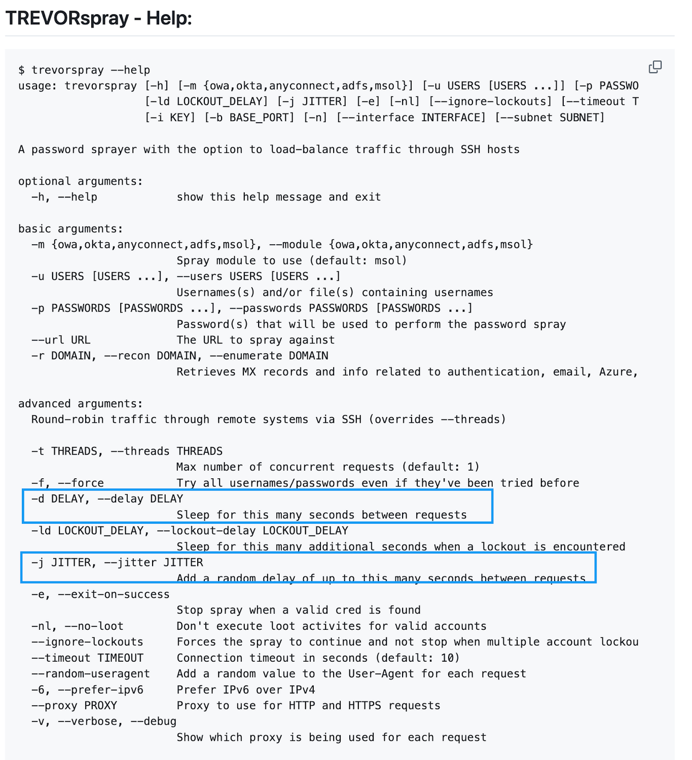 Help doc for the TREVORspray tool