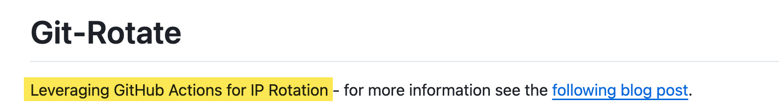 git-rotate tool using GitHub Actions