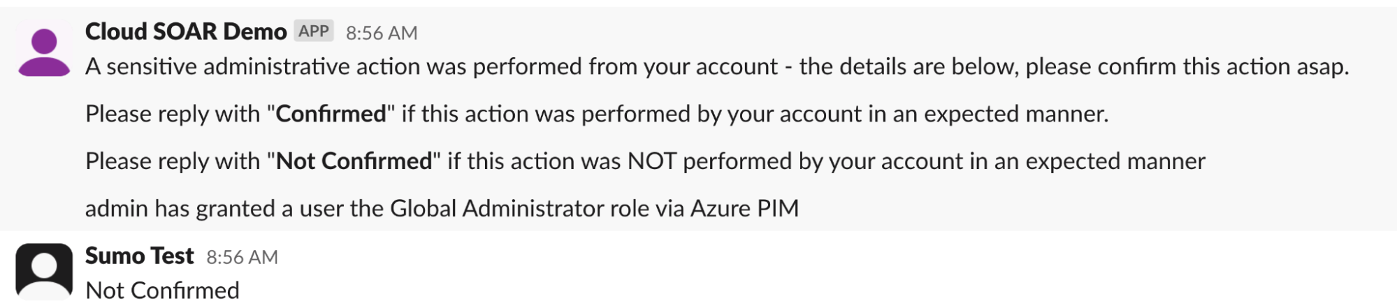 Slack notification configuration