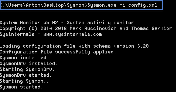 Installation command