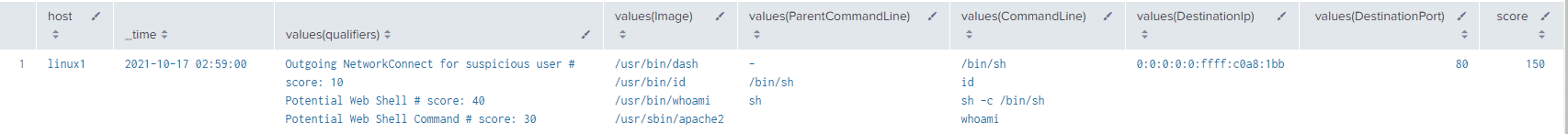 Web shell activity from www-data user