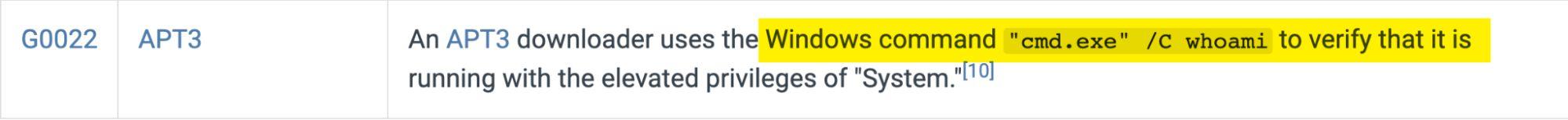 First Seen whoami command From User rule