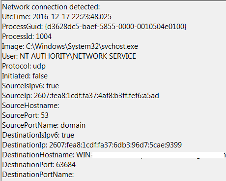 Filtering configuration example